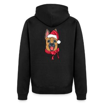 Berger allemand Noël Chapeau Chien Amant Noël - Veste à capuche bio Premium Unisexe - noir - Dos - Nico (187cm)