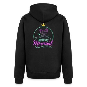 Geburtstag Meerjungfrau Mama Fabel mythische Geschenk - Unisex Premium Bio Zip Hoodie - Schwarz - Hinten - Nico (187cm)