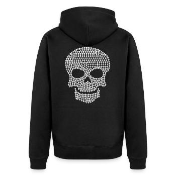 Skull skull skull - Unisex Premium Organic Zip Hoodie - black - Back - Nico (187cm)