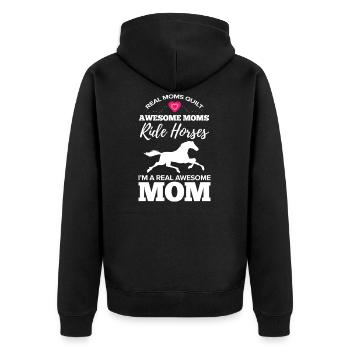 Real Moms Quilt Awesome Moms Ride Horses Quilting - Veste à capuche bio Premium Unisexe - noir - Dos - Nico (187cm)