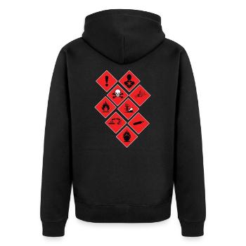 Signaux d’avertissement - Veste à capuche bio Premium Unisexe - noir - Dos - Nico (187cm)
