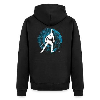 Biathlon Biathlète Tir de ski de fond - Veste à capuche bio Premium Unisexe - noir - Dos - Nico (187cm)