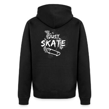 Nur Skate Skateboarding Skateboard Boarders Geschenk - Unisex Premium Bio Zip Hoodie - Schwarz - Hinten - Nico (187cm)