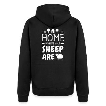 Drôle de mouton animal ferme d'agneau agneaux fermier - Veste à capuche bio Premium Unisexe - noir - Dos - Nico (187cm)