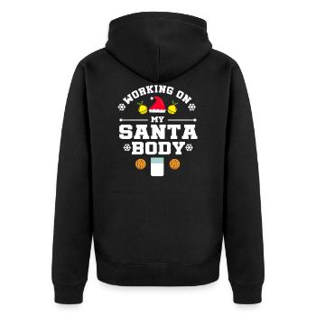 Lustiges Weihnachtsweihnachtrainings-Fitness-Gym-Geschenk - Unisex Premium Bio Zip Hoodie - Schwarz - Hinten - Nico (187cm)
