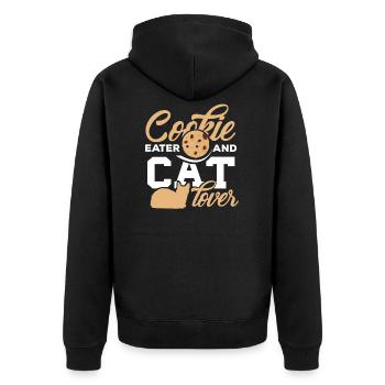 Cadeau drôle de gâteau d'animal familier de biscuit d'amant de chat de chats - Veste à capuche bio Premium Unisexe - noir - Dos - Nico (187cm)