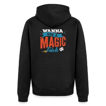 Magicians Magic Magician Wizard Sorcery Trick Gift - Unisex Premium Organic Zip Hoodie - black - Back - Nico (187cm)