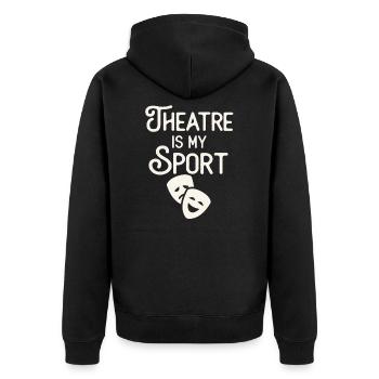 Theater ist mein Sport Musical niedliches Schauspieltheater - Unisex Premium Bio Zip Hoodie - Schwarz - Hinten - Nico (187cm)