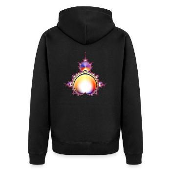 Almond Tree Fractal - Unisex Premium Organic Zip Hoodie - black - Back - Nico (187cm)