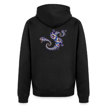 Julia Fraktal - Veste à capuche bio Premium Unisexe - noir - Dos - Nico (187cm)