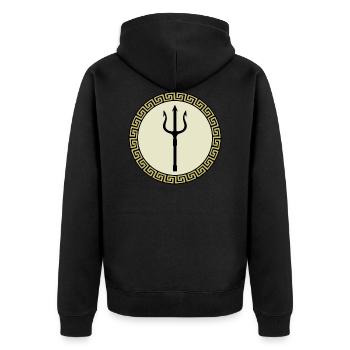 Grèce, Leonidas, Sparta, Athènes, Poséidon - Veste à capuche bio Premium Unisexe - noir - Dos - Nico (187cm)