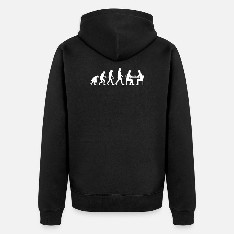 Chess evolution - Unisex Premium Organic Zip Hoodie - black