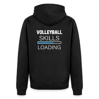 Volleyball - Unisex Premium Bio Zip Hoodie - Schwarz - Hinten - Nico (187cm)