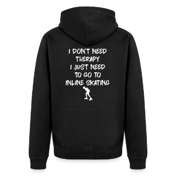 Inline-Skating - Unisex Premium Bio Zip Hoodie - Schwarz - Hinten - Nico (187cm)