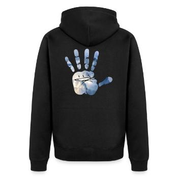 Mains-en-ciel - Veste à capuche bio Premium Unisexe - noir - Dos - Nico (187cm)