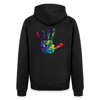 Main - Veste à capuche bio Premium Unisexe - noir - Dos - Nico (187cm)