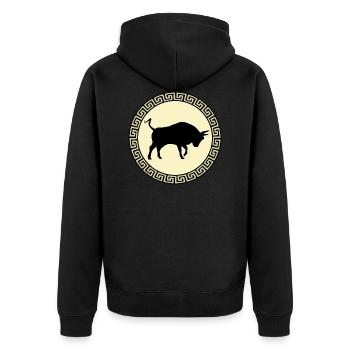 Grèce, Leonidas, Sparta, Athènes - Veste à capuche bio Premium Unisexe - noir - Dos - Nico (187cm)