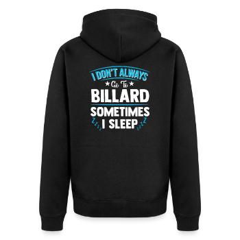 Billard - Unisex Premium Bio Zip Hoodie - Schwarz - Hinten - Nico (187cm)