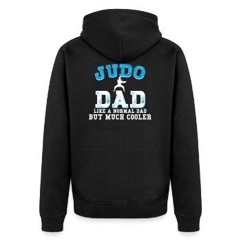 Judo Dad - Unisex Premium Bio Zip Hoodie - Schwarz - Hinten - Nico (187cm)