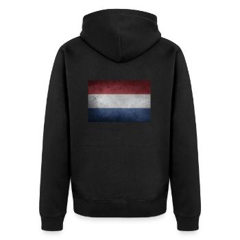 Netherlands - Unisex Premium Organic Zip Hoodie - black - Back - Nico (187cm)