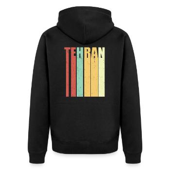 Tehran Iran vintage - Unisex Premium Organic Zip Hoodie - black - Back - Nico (187cm)