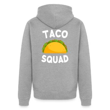 Taco Squad - Veste à capuche bio Premium Unisexe - gris chiné - Dos - Nico (187cm)