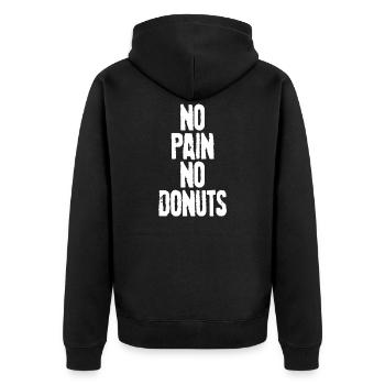 Donut - Unisex Premium Bio Zip Hoodie - Schwarz - Hinten - Nico (187cm)