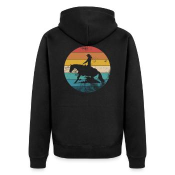 Sliding stop Western riding Reining gift - Unisex Premium Organic Zip Hoodie - black - Back - Nico (187cm)