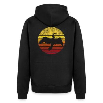 Cormoran au coucher du soleil - Veste à capuche bio Premium Unisexe - noir - Dos - Nico (187cm)