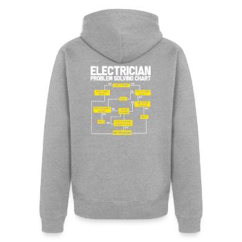 electrician electrical engineering master trainee apprentice - Unisex Premium Organic Zip Hoodie - heather grey - Back - Nico (187cm)