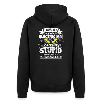 electrician electrical engineering master trainee apprentice - Unisex Premium Organic Zip Hoodie - black - Back - Nico (187cm)