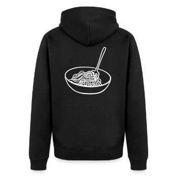 Spaghetti schüssel nudeln gabel spaghettiesser - Unisex Premium Bio Zip Hoodie - Schwarz - Hinten - Nico (187cm)