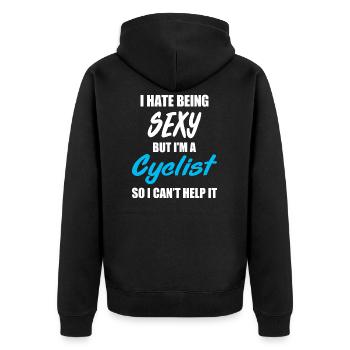 Biking Bike Bike Biker Biking Gift - Unisex Premium Organic Zip Hoodie - black - Back - Nico (187cm)