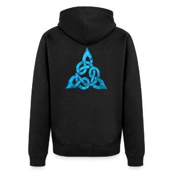 Keltischer Knoten - Unisex Premium Bio Zip Hoodie - Schwarz - Hinten - Nico (187cm)