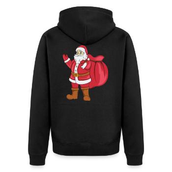 Nicholas - Unisex Premium Organic Zip Hoodie - black - Back - Nico (187cm)