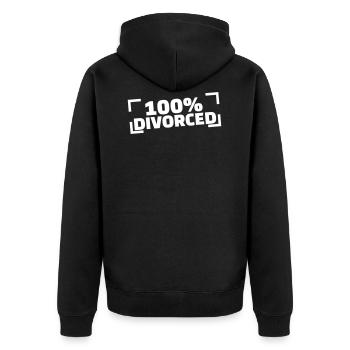 Scheidung - Unisex Premium Bio Zip Hoodie - Schwarz - Hinten - Nico (187cm)