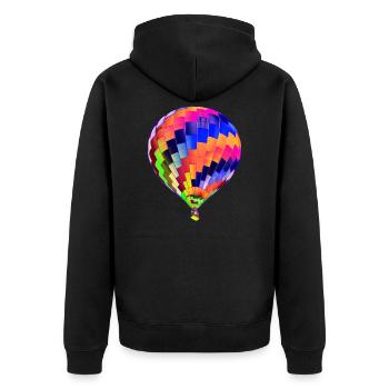 Heißluftballon - Unisex Premium Bio Zip Hoodie - Schwarz - Hinten - Nico (187cm)