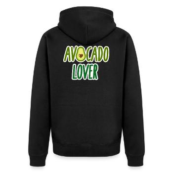 Avocado - Unisex Premium Bio Zip Hoodie - Schwarz - Hinten - Nico (187cm)