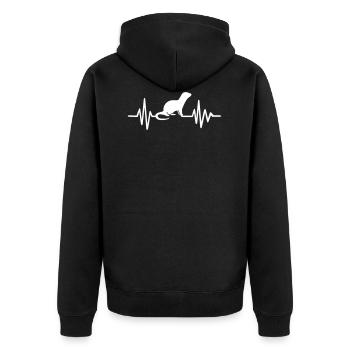 Otter - Unisex Premium Bio Zip Hoodie - Schwarz - Hinten - Nico (187cm)