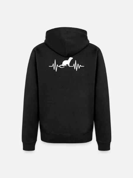 otter - Unisex Premium Organic Zip Hoodie - black