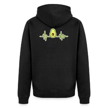 Avocado - Unisex Premium Bio Zip Hoodie - Schwarz - Hinten - Nico (187cm)