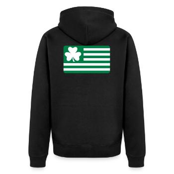 Irland - Unisex Premium Bio Zip Hoodie - Schwarz - Hinten - Nico (187cm)
