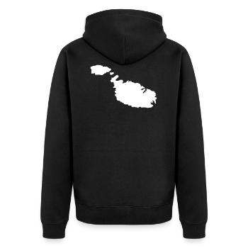 Malta - Unisex Premium Bio Zip Hoodie - Schwarz - Hinten - Nico (187cm)