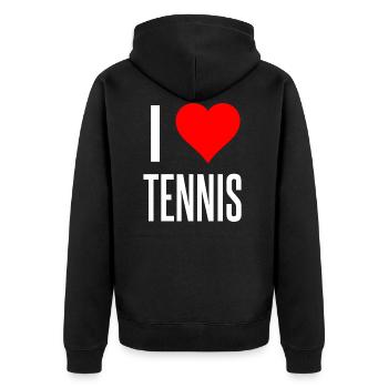 tennis - Veste à capuche bio Premium Unisexe - noir - Dos - Nico (187cm)