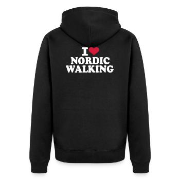 J'adore la marche nordique - Veste à capuche bio Premium Unisexe - noir - Dos - Nico (187cm)