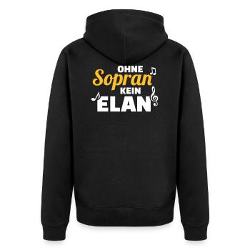Chor - Unisex Premium Bio Zip Hoodie - Schwarz - Hinten - Nico (187cm)