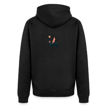 LA Los Angeles - Veste à capuche bio Premium Unisexe - noir - Dos - Nico (187cm)