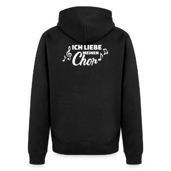 Chor - Unisex Premium Bio Zip Hoodie - Schwarz - Hinten - Nico (187cm)