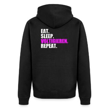 Eat Sleep Voltige Repeat Volti équitation Cheval - Veste à capuche bio Premium Unisexe - noir - Dos - Nico (187cm)