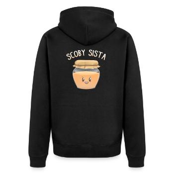 Kombucha - Scoby Sista cadeau de thé fermenté - Veste à capuche bio Premium Unisexe - noir - Dos - Nico (187cm)
